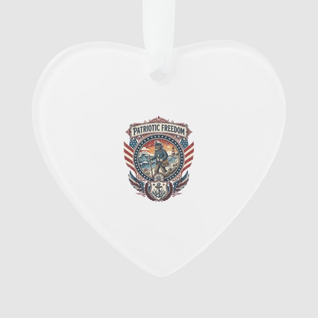 Patriotic Beachcomber Vector Graphic Tee_1 Ornament (Front)