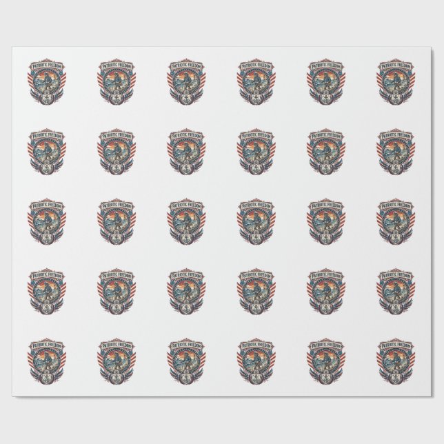 Patriotic Beachcomber Vector Graphic Tee_1 Wrapping Paper (Flat)