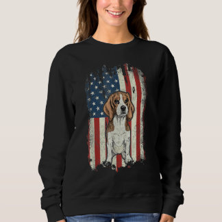 Patriotic Beagle American Flag Dog  Men Women Sweatshirt