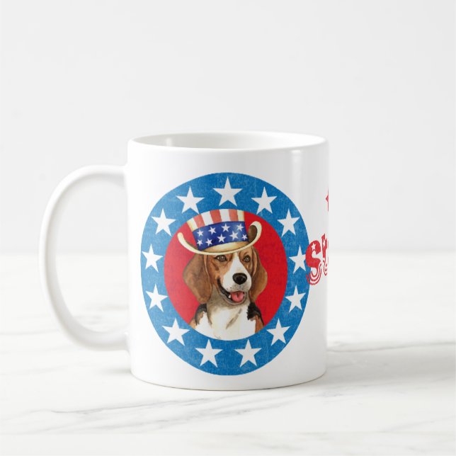 Patriotic Beagle Coffee Mug (Left)