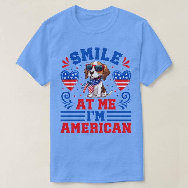 Patriotic Beagle Dog 1 T-Shirt (Design Front)