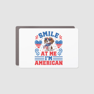 Patriotic Beagle Dog for 4th Of July Car Magnet