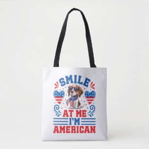 Patriotic Beagle Dog for 4th Of July Tote Bag