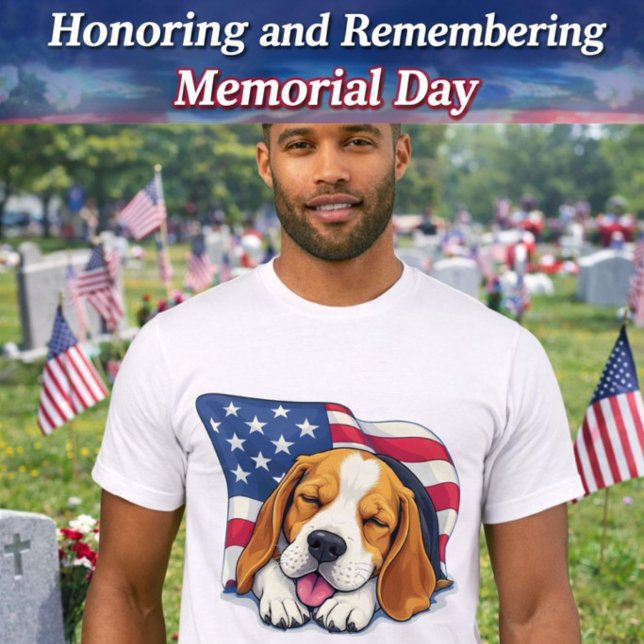 Patriotic Beagle Dog T-shirt  (Celebrate with a touch of patriotism and puppy love!)