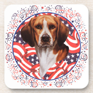 Patriotic Beagle Drink Coaster
