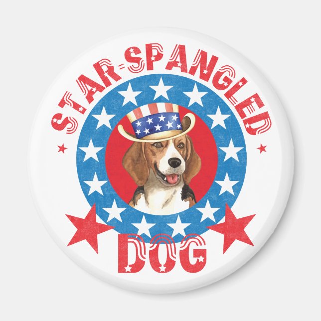 Patriotic Beagle Magnet (Front)
