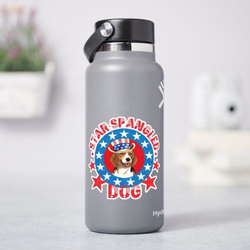 Patriotic Beagle Vinyl Sticker