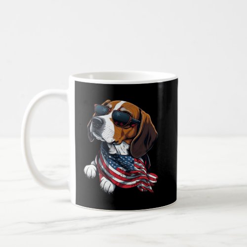 Patriotic Beagle Wearing An American Flag Patrioti Coffee Mug