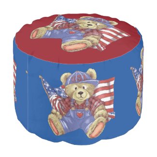 Patriotic Bear Pouf