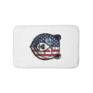 Patriotic Bear Sunglasses Vintage Vector Shirt_1 Bath Mat