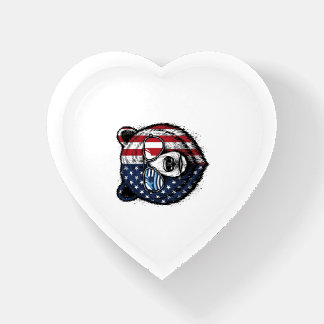 Patriotic Bear Sunglasses Vintage Vector Shirt_1 Paperweight