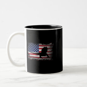 Patriotic Bearded Dragon American Flag Cool Bearde Two-Tone Coffee Mug