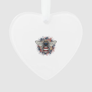 Patriotic Bee Vintage Engraving Vector Design_1 Ornament