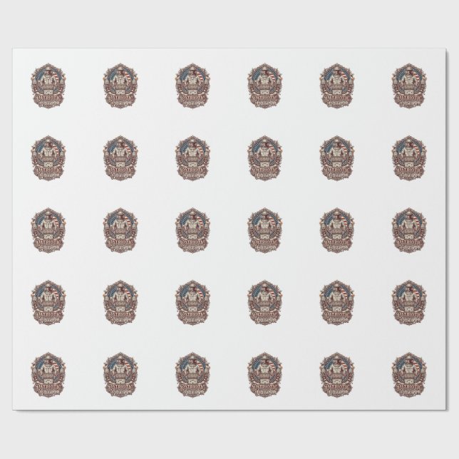 Patriotic Beekeeper Vector Graphic Tee Wrapping Paper (Flat)