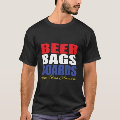Patriotic Beer And Cornhole Lovers T_Shirt