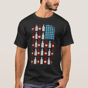 Patriotic Beer Bottle USA American Flag T-Shirt