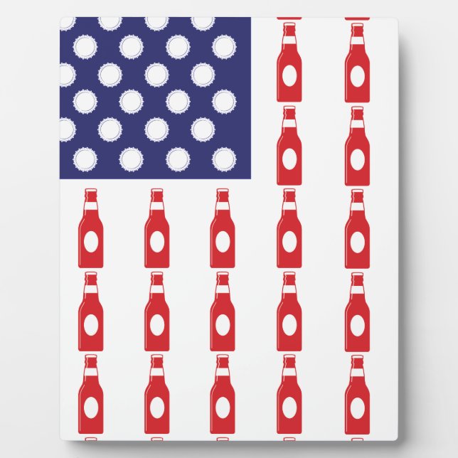 Patriotic Beer Bottles Plaque (Front)
