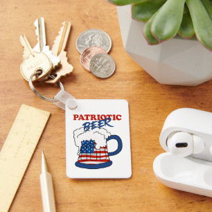 Patriotic beer keychain