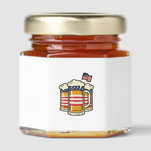 Patriotic Beer Mug Vintage Vector Design_1 Honey Jar Favors
