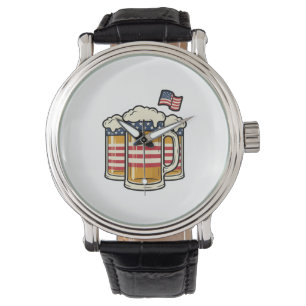 Patriotic Beer Mug Vintage Vector Design_1 Watch