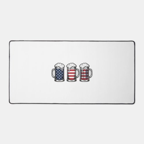 Patriotic Beer Mugs Vintage Vector Shirt Design_1 Desk Mat