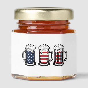 Patriotic Beer Mugs Vintage Vector Shirt Design_1 Honey Jar Favors