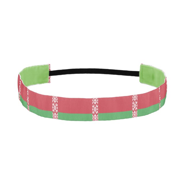 Patriotic Belarusian Flag Athletic Headband (Front)
