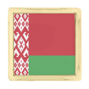 Patriotic Belarusian Flag Gold Finish Lapel Pin