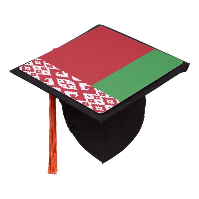 Patriotic Belarusian Flag Graduation Cap Topper (Angled)