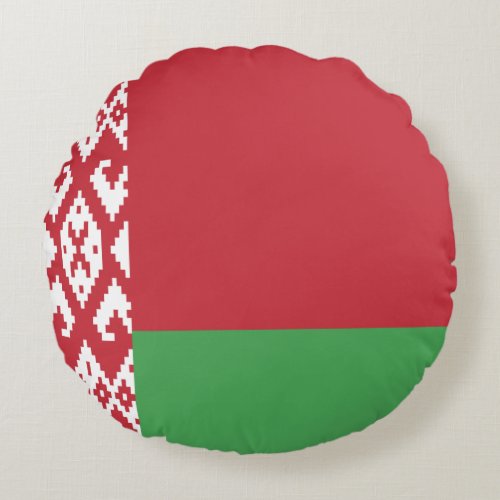 Patriotic Belarusian Flag Round Pillow