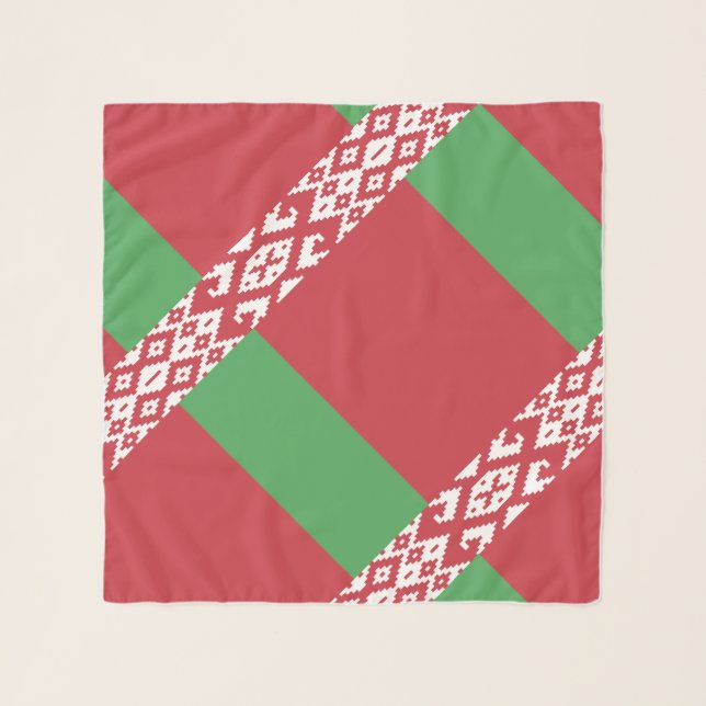 Patriotic Belarusian Flag Scarf (Front (Horizontal))