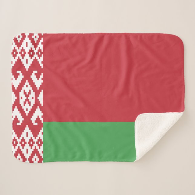 Patriotic Belarusian Flag Sherpa Blanket (Front (Horizontal))