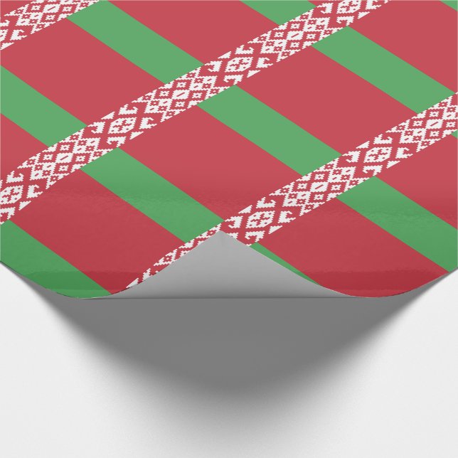 Patriotic Belarusian Flag Wrapping Paper (Corner)