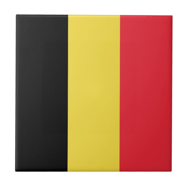 Patriotic Belgian Flag Ceramic Tile (Front)