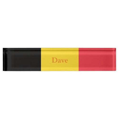 Patriotic Belgian Flag Desk Name Plate