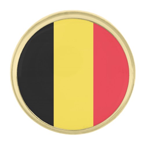 Patriotic Belgian Flag Gold Finish Lapel Pin