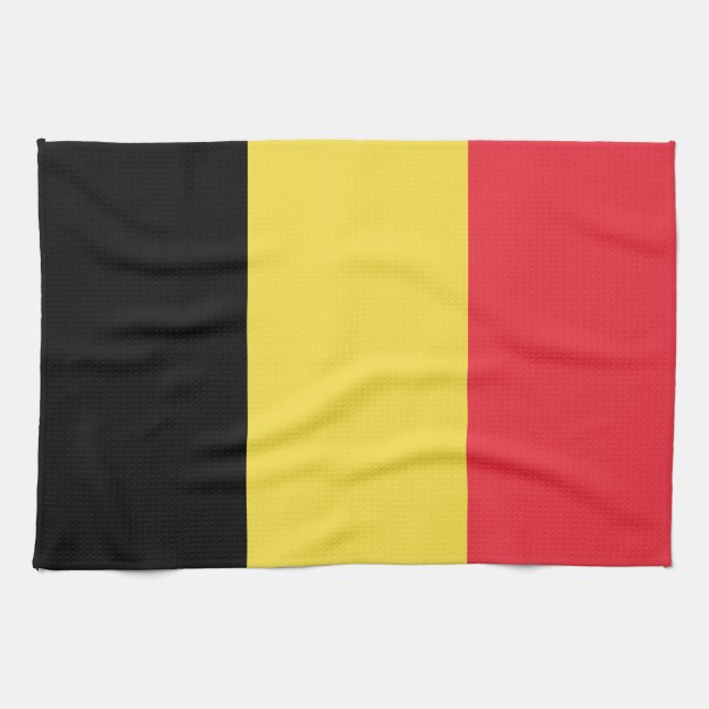 Patriotic Belgian Flag Kitchen Towel (Horizontal)