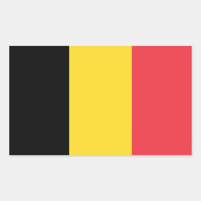 Patriotic Belgian Flag Rectangular Sticker (Front)