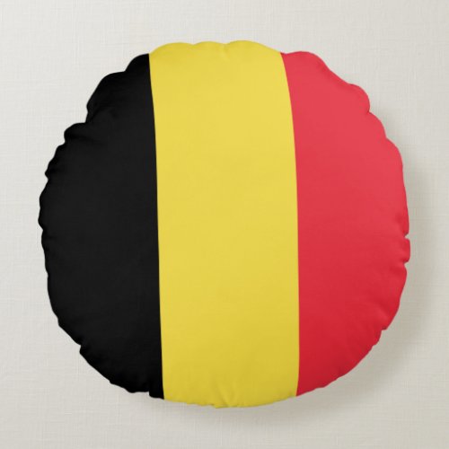 Patriotic Belgian Flag Round Pillow