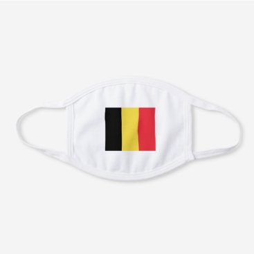 Patriotic Belgian Flag White Cotton Face Mask