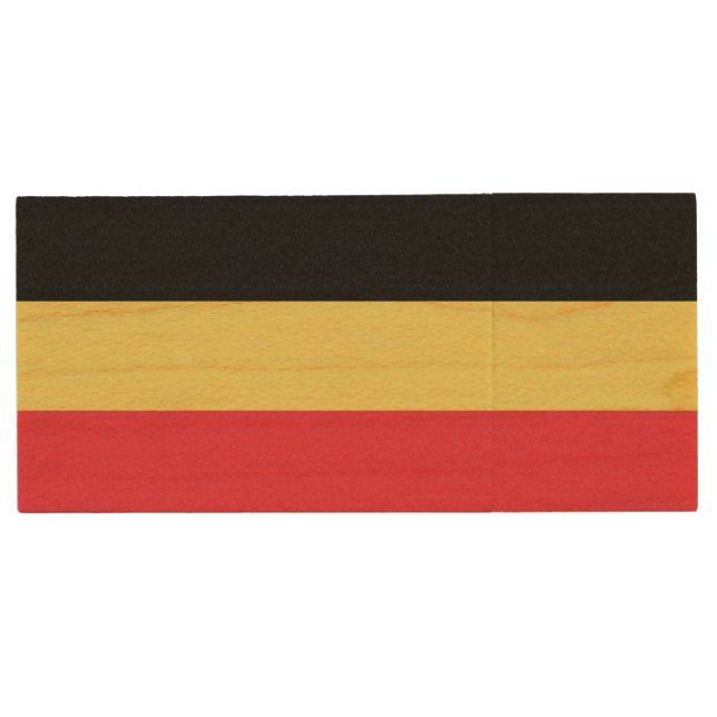 Patriotic Belgian Flag Wood Flash Drive (Front)