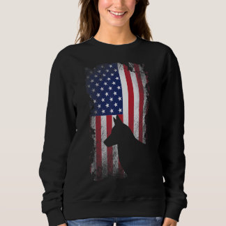 Patriotic Belgian Malinois American Flag Cool Dog  Sweatshirt