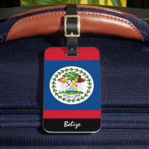 Patriotic Belize Luggage Tags, Belizean Flag Tag