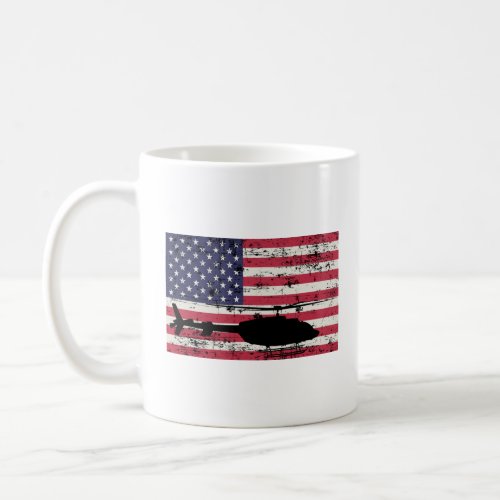 Patriotic Bell 407 helicopter American flag  Coffee Mug