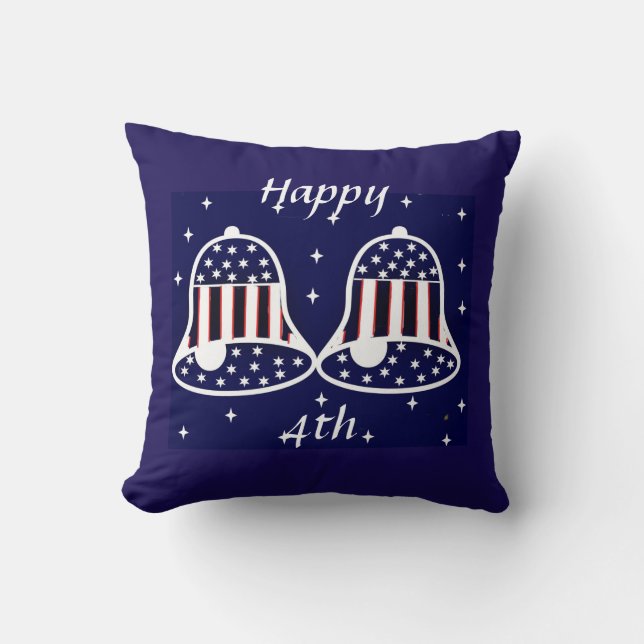 Patriotic Bells-II Throw Pillow (Front)
