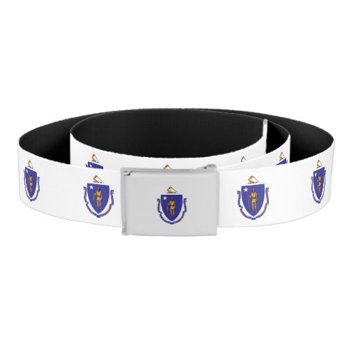 Patriotic Belt with flag of Massachusetts USA