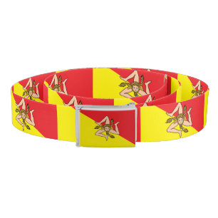 Patriotic Belt with flag of Sicily, Italy