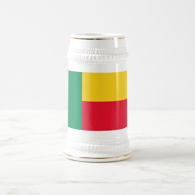 Patriotic Benin Flag Beer Stein (Center)