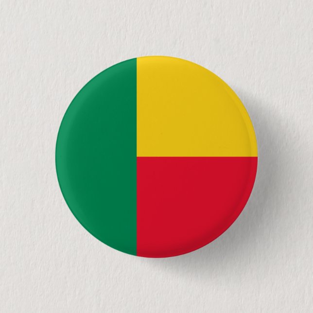 Patriotic Benin Flag Button (Front)