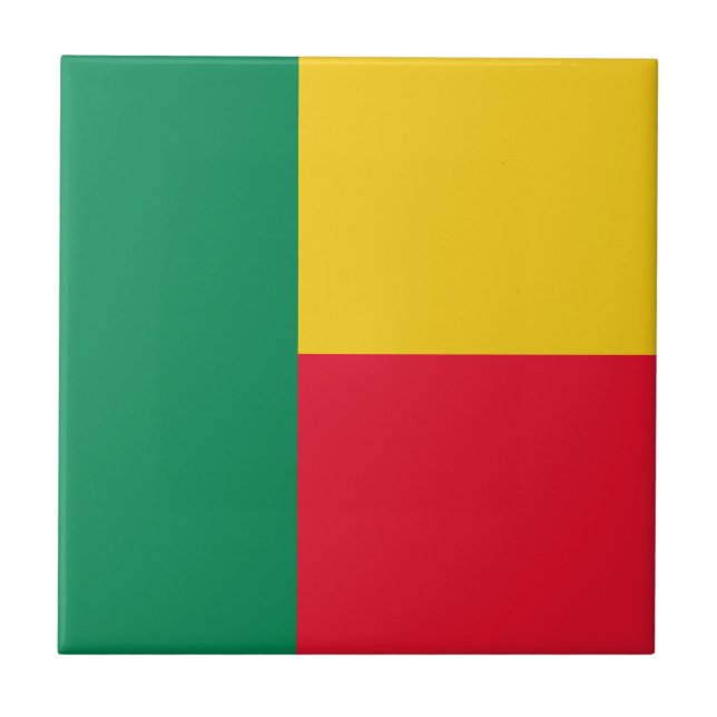 Patriotic Benin Flag Ceramic Tile (Front)